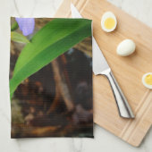 Crested Dwarf Iris blue paarse witte bloem Theedoek (Quarter Fold)