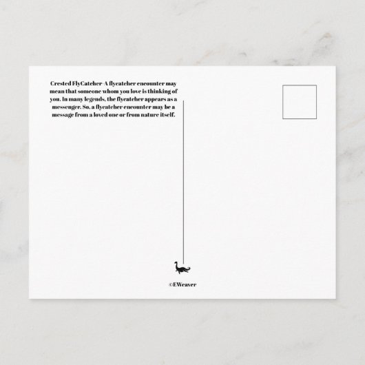 Crested Flycatcher-Briefkaart Briefkaart (Achterkant)