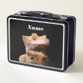 Crested Gecko Lizard op zwart (Achterkant)