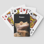 Crested Gecko Lizard op zwart Pokerkaarten (Achterkant)