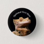 Crested Gecko Lizard op zwart Ronde Button 3,2 Cm (Voorkant)