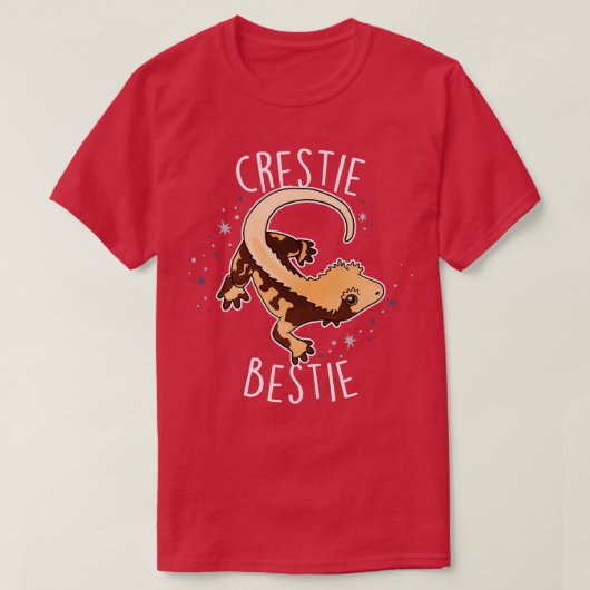 Crested Gecko Lizard Reptiel Crestie Bestie T-shirt (Design voorkant)