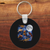 Crested Gecko Moon Retro Reptile Mom Dad Breeder L Sleutelhanger (Voorkant)