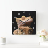 Crested Gecko op zwarte grote klok (Huis)