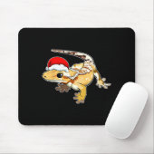 Crested Gecko Santa Hat Christmas Pajama Lizard Re Muismat (Met muis)
