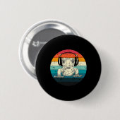 Crested Gecko Spelen Video Game Grappige Gamers Ronde Button 5,7 Cm (Voorkant /achterkant)
