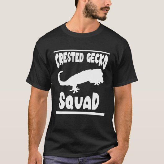 Crested Gecko Squad Saying Reptiles Lizard T-shirt (Voorkant)