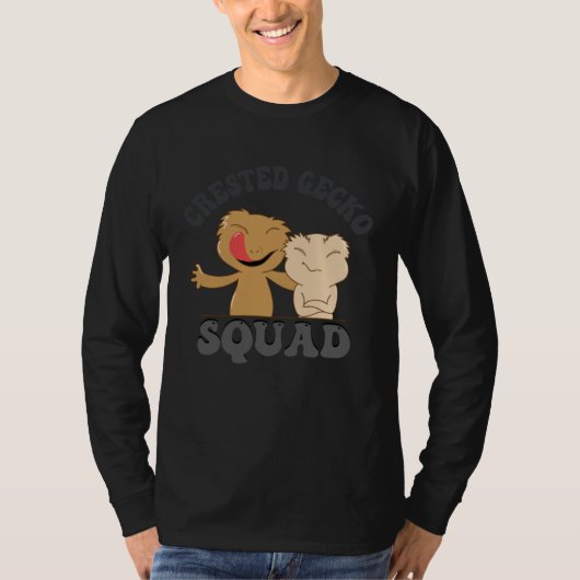 Crested Gecko Squad Wildlife Nature Lizard T-shirt (Voorkant)