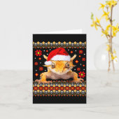 Crested Gecko Ugly Christmas Sweater  Kaart (Gele Bloem)
