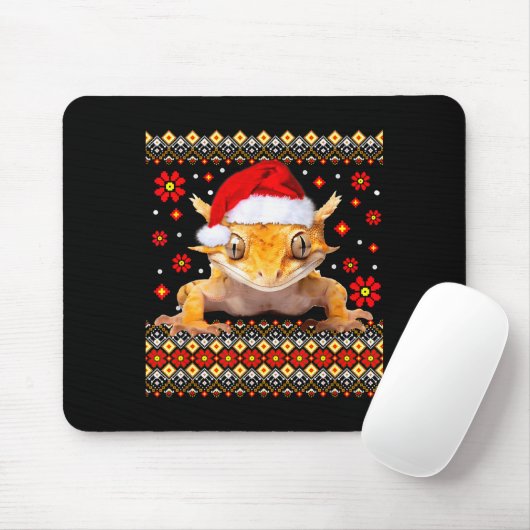 Crested Gecko Ugly Christmas Sweater  Muismat (Met muis)