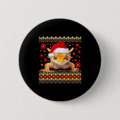 Crested Gecko Ugly Christmas Sweater  Ronde Button 5,7 Cm (Voorkant)