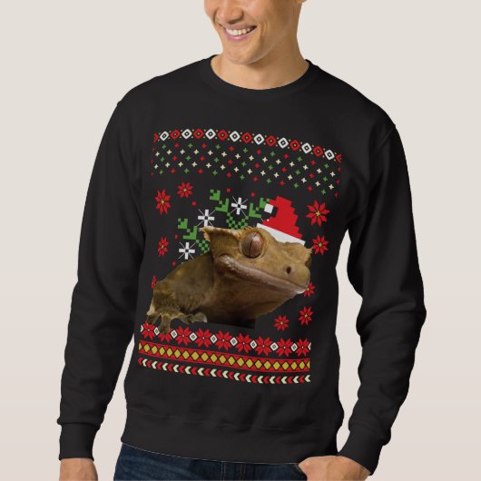 Crested Gecko Ugly KerstSweater Trui (Voorkant)