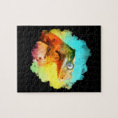Crested Gecko Waterverf Rainbow Jigzaag Puzzle Legpuzzel (Horizontaal)