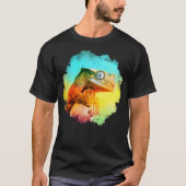Crested Gecko Waterverf Rainbow T-shirt (Voorkant)