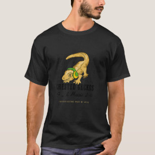 Crested Geckos Muzieknoten Musiciaanse lizards T-shirt