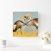 Crested Herons Vierkante Klok (Huis)