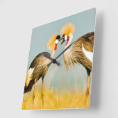 Crested Herons Vierkante Klok (Hoek)