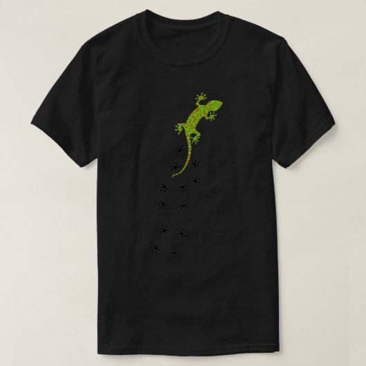 Crested Leopard Gecko Retro Graphic Lizard Tracks T-shirt (Design voorkant)