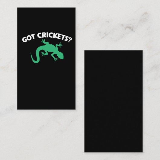 Crested Leopard Gecko Terrarium heeft crickets Visitekaartje (Voorkant / Achterkant)
