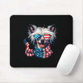 Crested Lover Amerikaanse vlag 4 juli Patriottisch Muismat (Met muis)