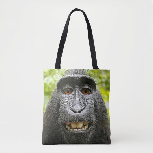 Crested Macaque Monkey Tote Bag (Voorkant)