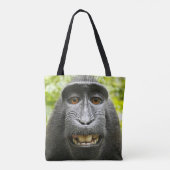 Crested Macaque Monkey Tote Bag (Achterkant)