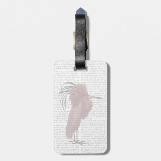 Crested Marsala Bird Bagagelabel (Achterkant verticaal)