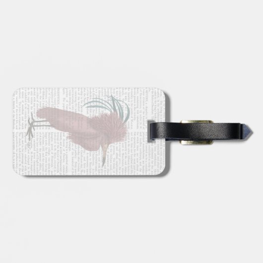 Crested Marsala Bird Bagagelabel (Achterkant horizontaal)