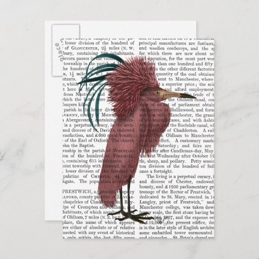 Crested Marsala Bird Briefkaart (Voorkant / Achterkant)