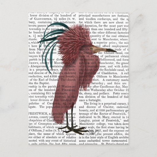 Crested Marsala Bird Briefkaart (Voorkant)