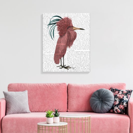 Crested Marsala Bird Canvas Afdruk (Insitu (Woonkamer))