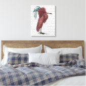 Crested Marsala Bird Canvas Afdruk (Insitu (Slaapkamer))