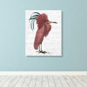Crested Marsala Bird Canvas Afdruk (Insitu (Houten vloer))