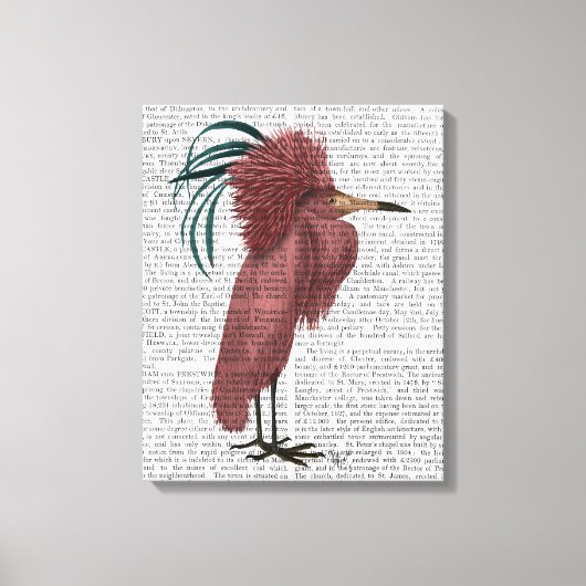 Crested Marsala Bird Canvas Afdruk (Voorkant)