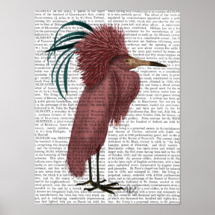 Crested Marsala Bird Poster