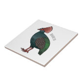 Crested partridge bird cartoon illustration tegeltje (Zijkant)