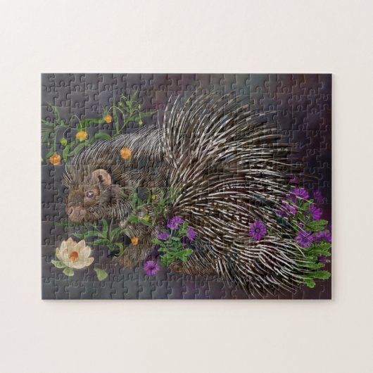 Crested Porcupine Bouquet Art Legpuzzel (Horizontaal)