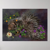 Crested Porcupine Bouquet Art Poster (Voorkant)