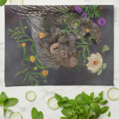 Crested Porcupine Bouquet Theedoek (Gevouwen)