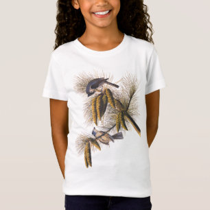 Crested Titmouse Audubon Birds met Pinecones T-shirt