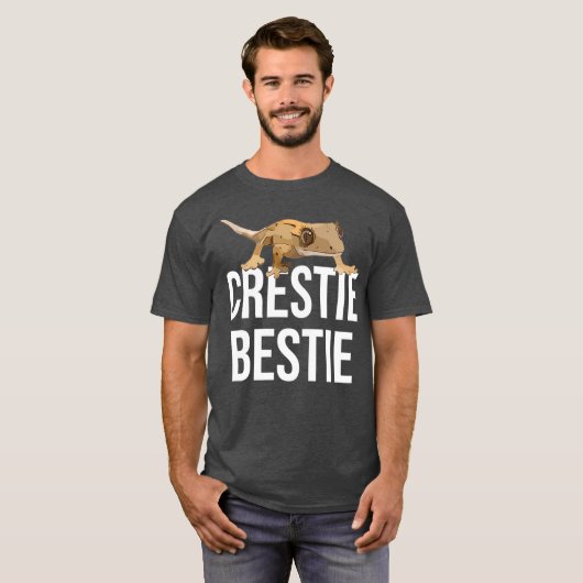Crestie Bestie Crested Gecko Reptile Lizard Pet T-shirt (Voorkant volledig)