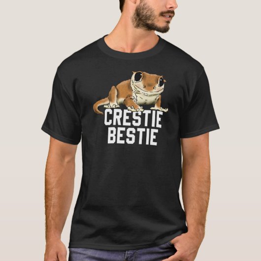 Crestie Bestie Crested Gecko Reptile Lizard Pet T-shirt (Voorkant)