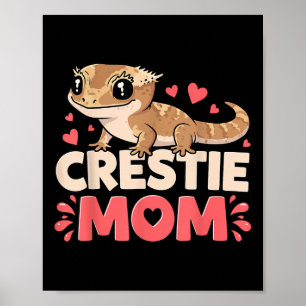 Crestie Mom Crested Gecko Reptile Lover Moederdag Poster