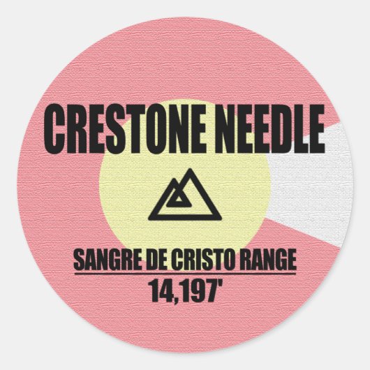Crestone Needle Ronde Sticker (Voorkant)