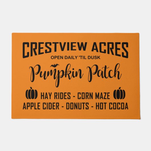 CRESTVIEW ACRES PUMPKIN PATCH DEURMAT (Voorkant)