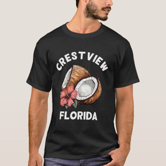 Crestview Florida Kokosnoot Tropical Beach T-shirt (Voorkant)