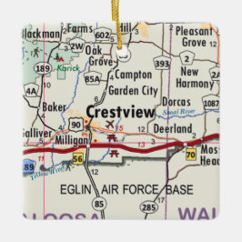 Crestview Florida Map Keramisch Ornament