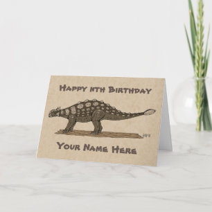 Cretacous Dinosaur Ankylosaurus Birthday Card Kaart