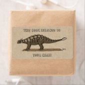 Cretacous Dinosaur Ankylosaurus Bookplate Etiket (Insitu)