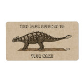 Cretacous Dinosaur Ankylosaurus Bookplate Etiket (Voorkant)